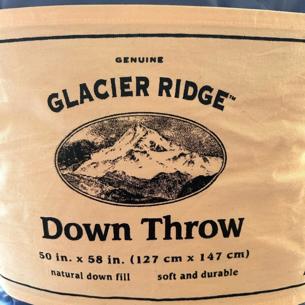 Blue Down Throw - Natural Down Fill
